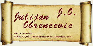 Julijan Obrenčević vizit kartica